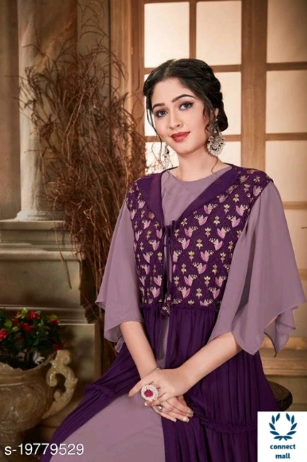 Trendy Attractive Sharara - Free Size, Georgette, Embroidered, Multipack of : Single